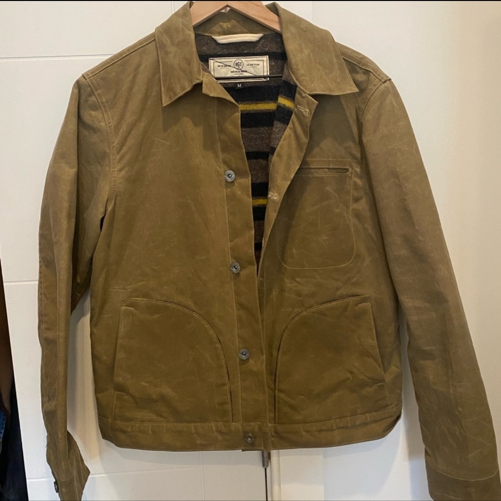 Rouge territory wool lined waxed supply jacket.